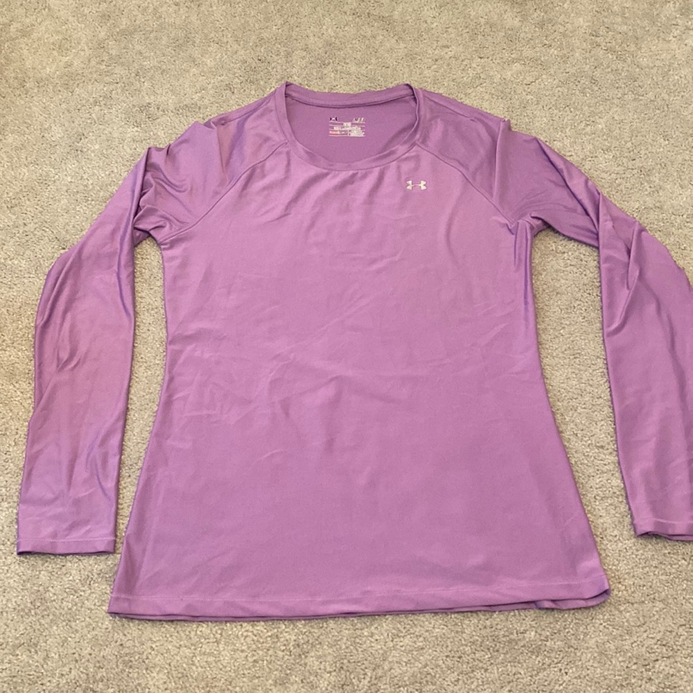 Under Armour Purple Size Small Heatgear Long Sleeve